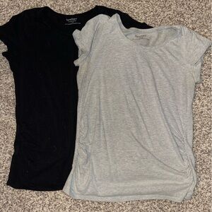 Two maternity ruched T-shirts size large